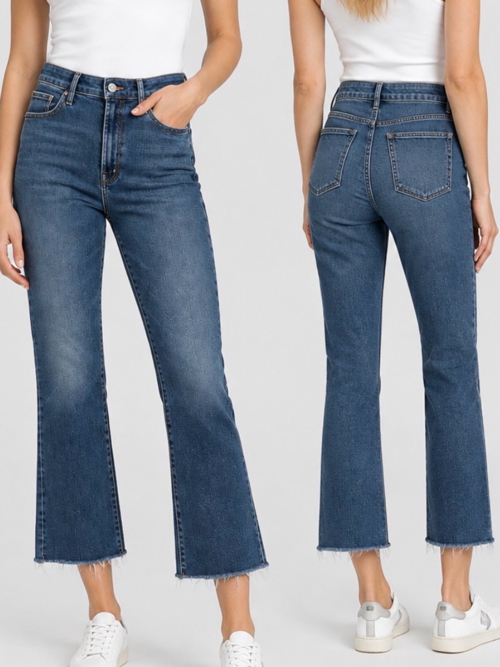 MOTHER Blue The Hustler Ankle Fray Jeans